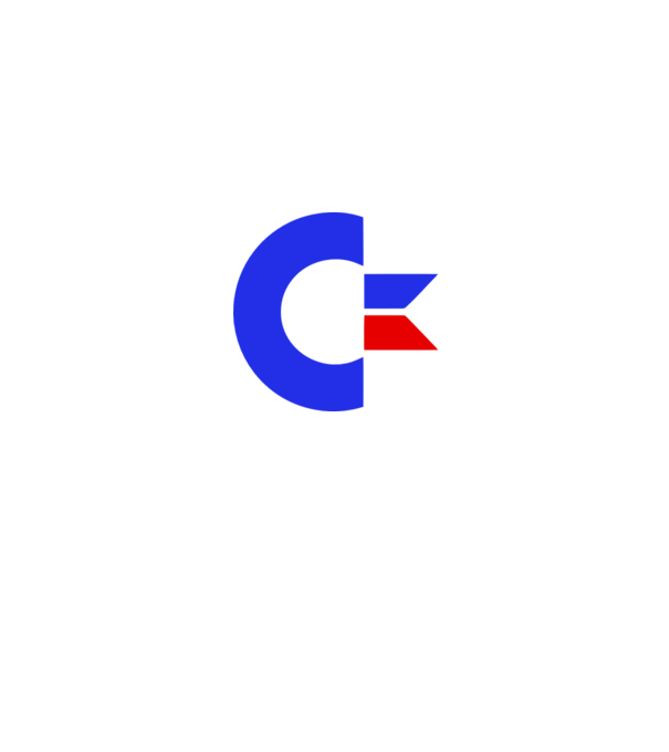 Logo Commodore model alb pe tricou