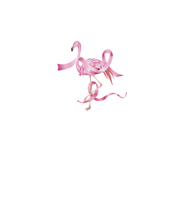Împotriva Cancerului de sân flamingo model gri pe tricou