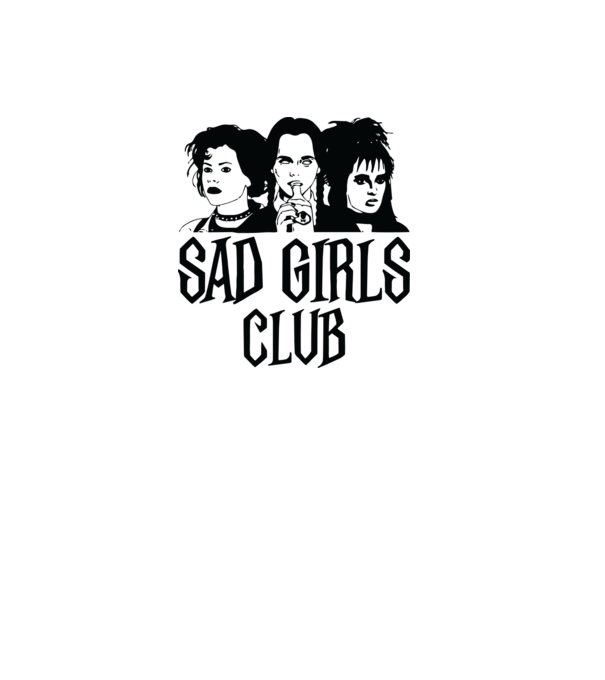 Sad Girls Club model alb pe tricou
