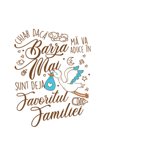 Favoritul familiei MAI model negru pe tricou