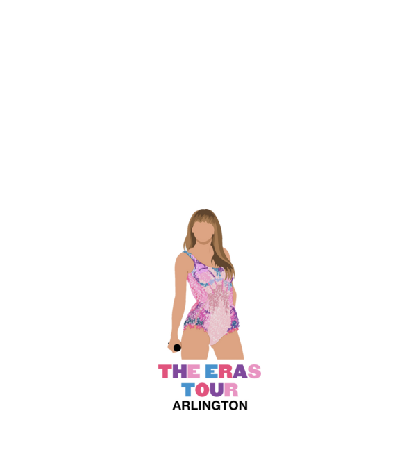 Taylor Swift The Eras Tour Arlington 4 model alb pe tricou