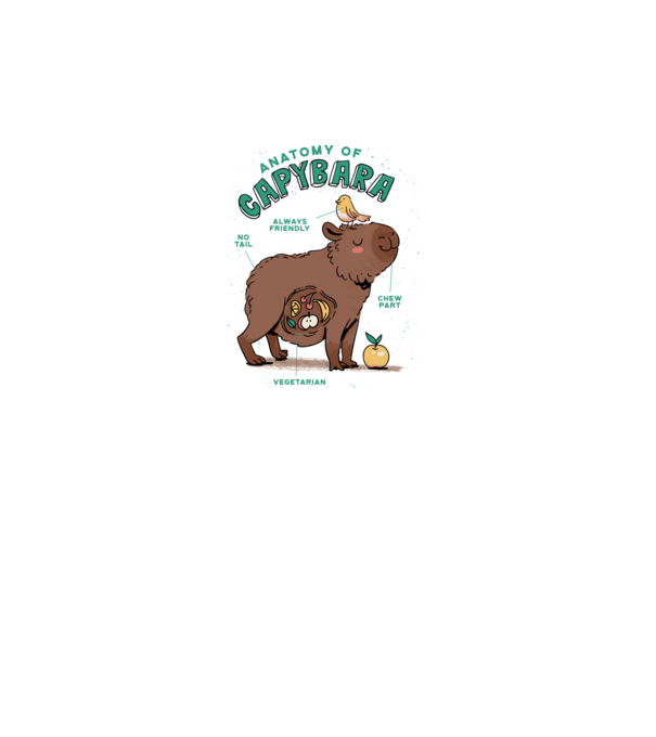 Anatomy of Capybara model alb pe tricou