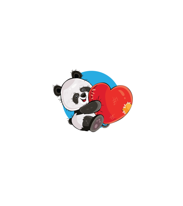 Dragoste panda model alb pe tricou