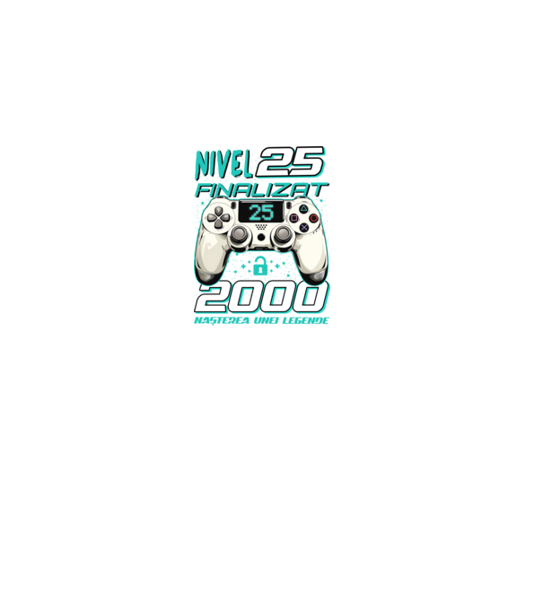 Nivel finalizat 25 2000 model negru pe tricou