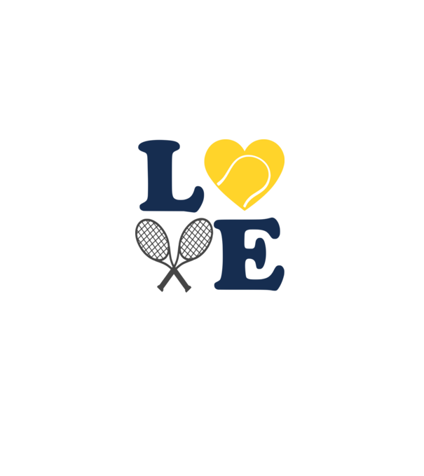 LOVE Tennis model alb pe tricou
