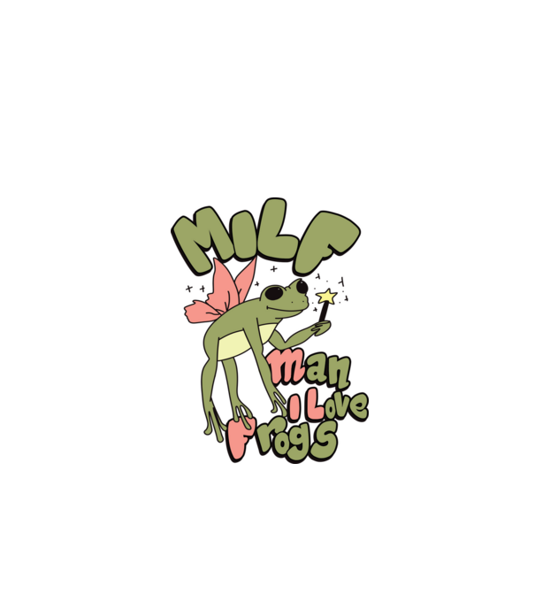 MILF man i love frogs model alb pe tricou