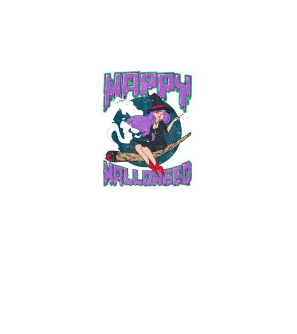 Happy Halloweed model negru pe tricou