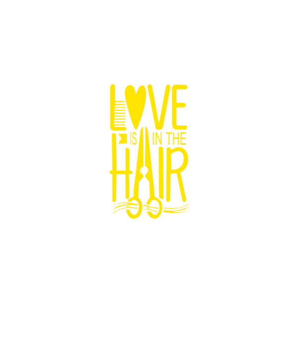 Love is in the hair model negru pe tricou