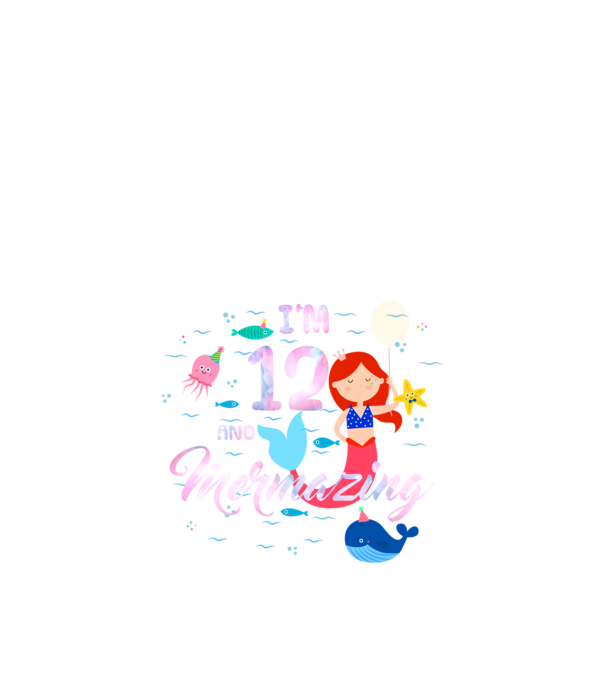 Mermazing Birthday 12 model negru pe tricou