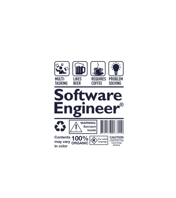 Software Engineer model gri pe tricou