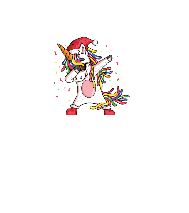 Christmas unicorn dab model negru pe tricou