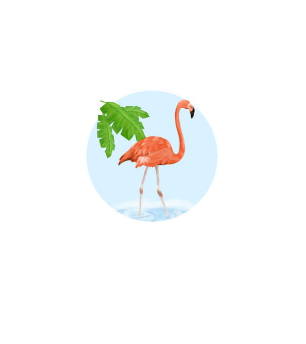 Flamingo model mov pe tricou