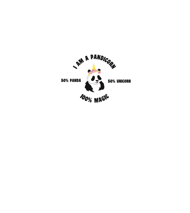 Pandicorn model alb pe tricou
