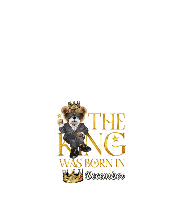 The king was born int DECEMBER model alb pe tricou