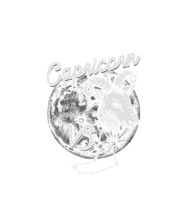 Zodiac femeie CAPRICORN retro model alb pe tricou