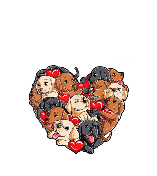Puppy Heart model negru pe tricou
