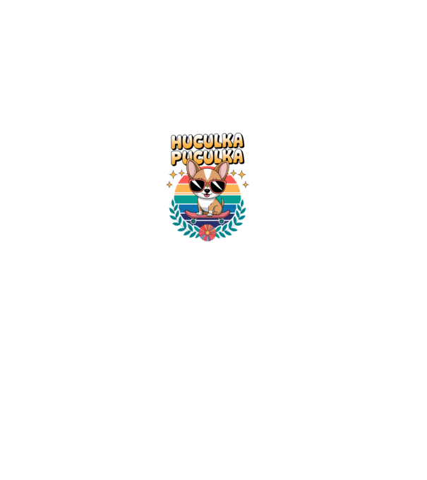Huculka Puculka Câine 2 model alb pe tricou
