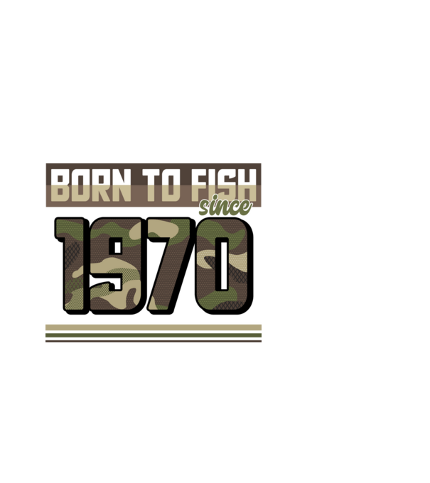 Born to fish since 1970 model alb pe tricou