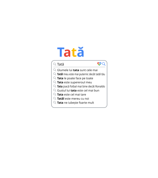 căutare Google Tată model negru pe tricou