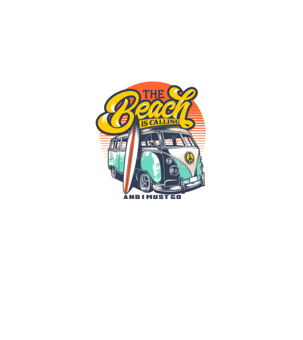 The Beach is Calling model alb pe tricou
