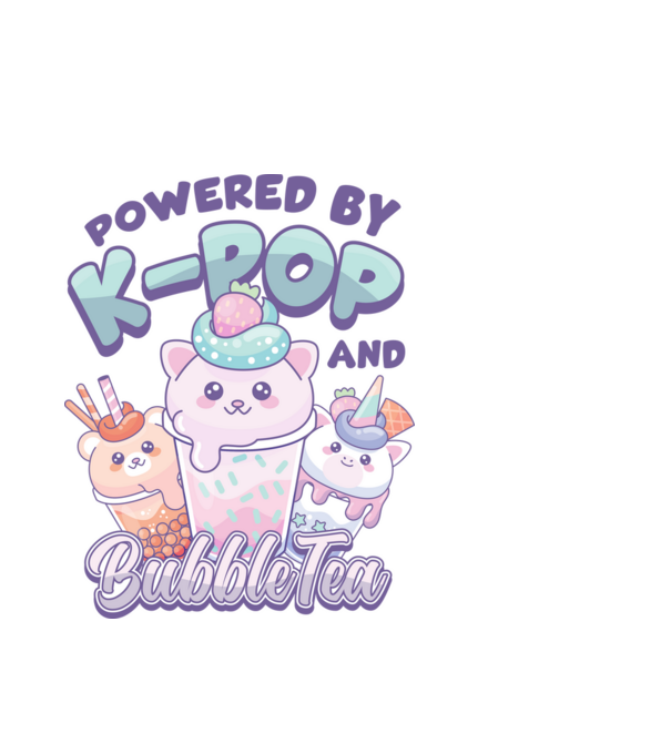 K-POP BUBBLE TEA model alb pe tricou