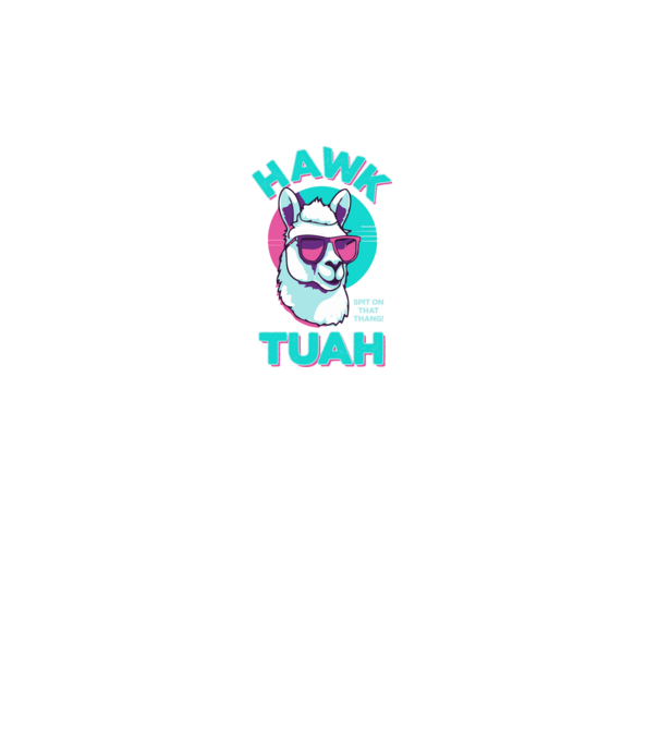 Hawk tuah llama retro sunglasses model negru pe tricou
