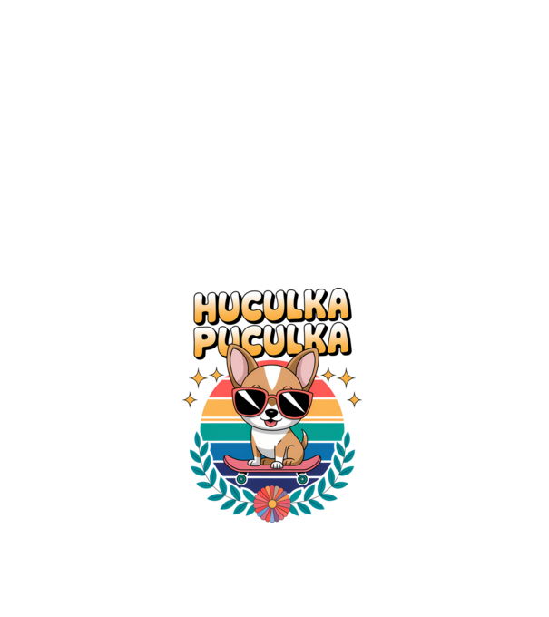 Huculka Puculka Câine 2 model alb pe tricou