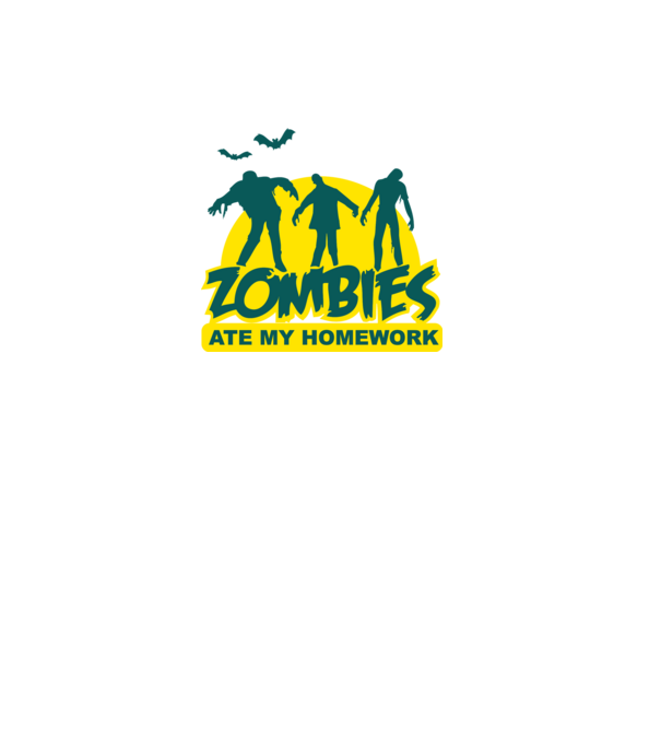 Zombies ate my homework model negru pe tricou