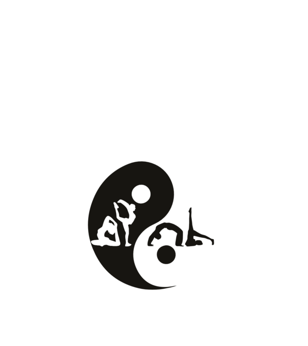 Yoga yin-yang model negru pe tricou