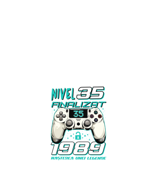 Nivel finalizat 35 1990 model alb pe tricou