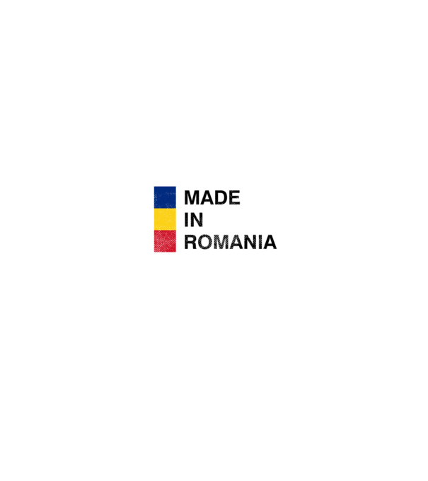 made in romania model negru pe tricou