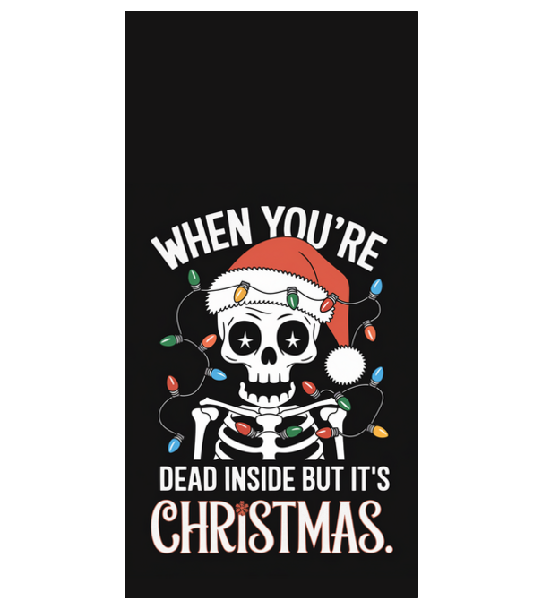 xmas dead inside model negru pe tricou