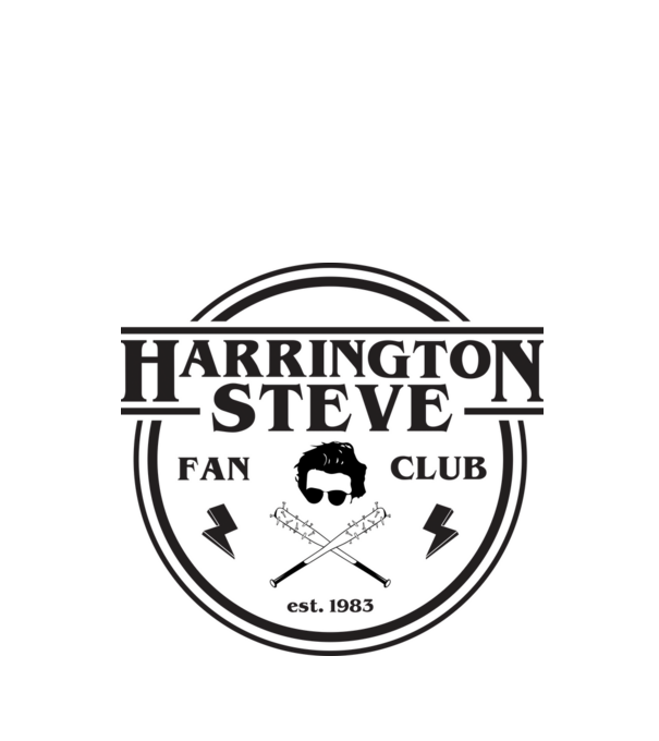steve harrington fan club est 1983 model alb pe tricou