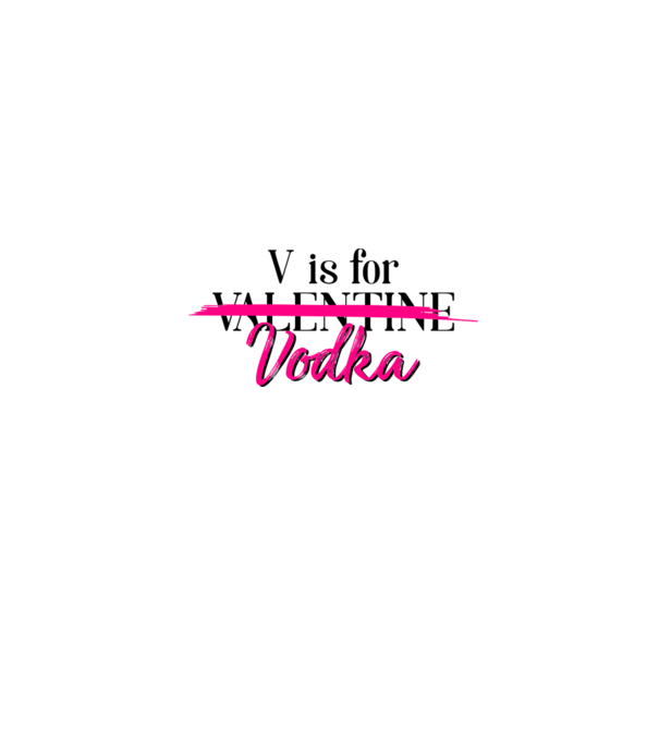 V for Vodka model alb pe tricou