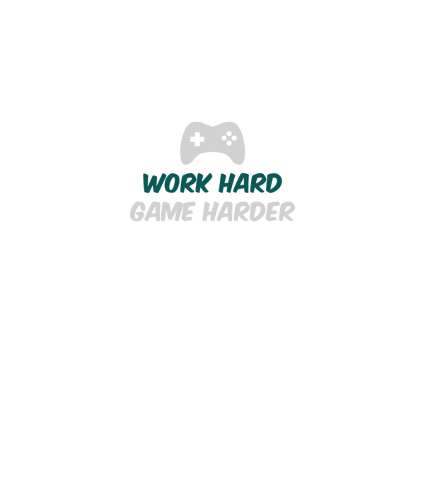 Work hard, game harder model negru pe tricou