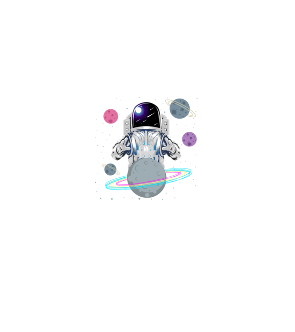 Astronaut planets model negru pe tricou
