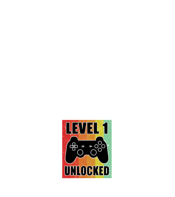 level 1 unlocked retro gamer model albastru închis pe tricou