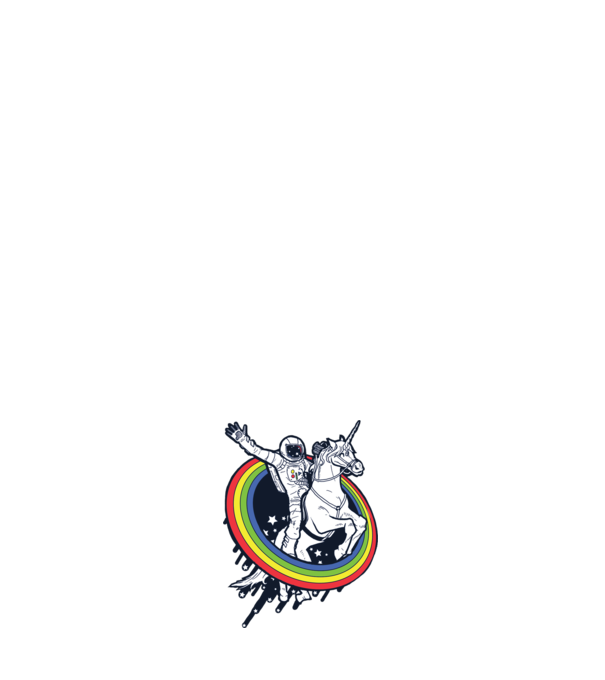Unicorn Spaceman model albastru închis pe tricou