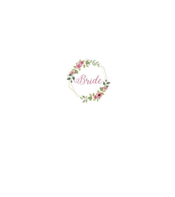 BRIDE pink floral model alb pe tricou