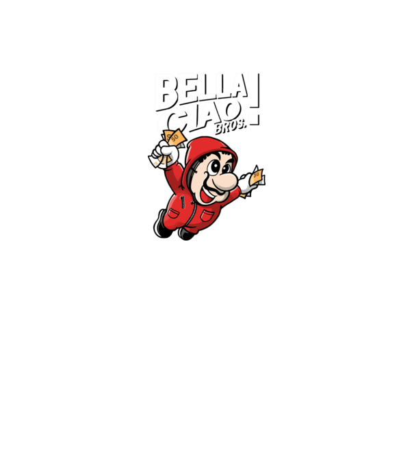 mario la casa de papel model negru pe tricou