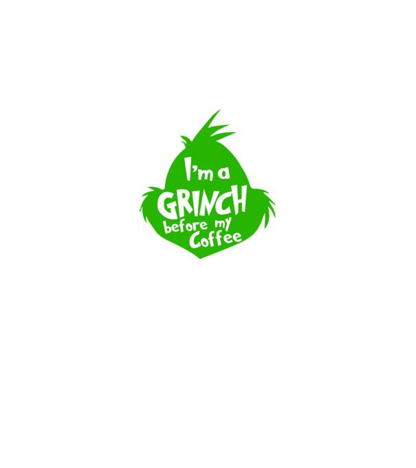 Grinch before coffee model negru pe tricou