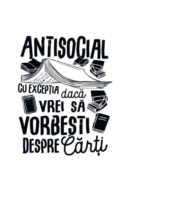 Antisocial, cu excepția dacă vrei să vorbești despre cărți-01 model albastru deschis pe tricou