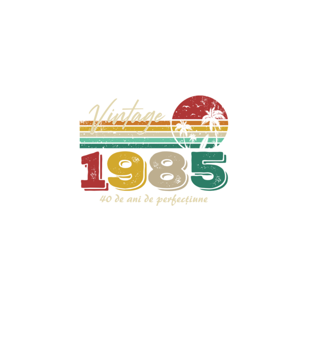 VINTAGE 1985 model negru pe tricou