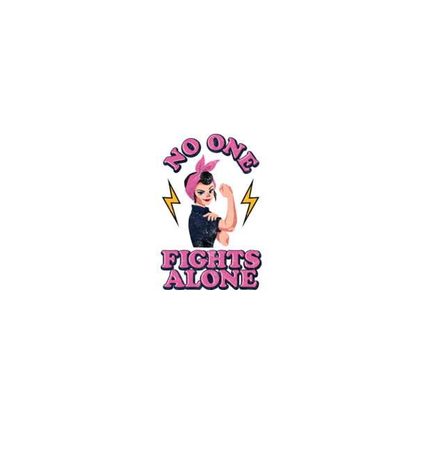 No one fights alone pinup texture model alb pe tricou