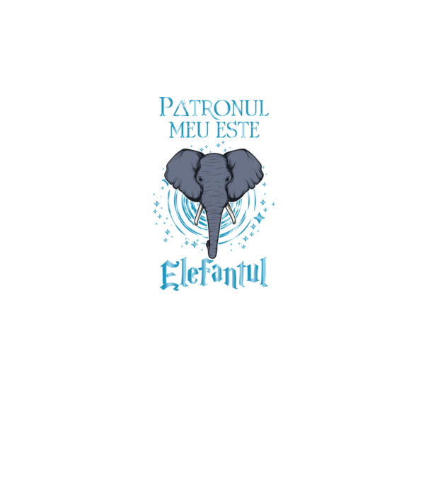 Patronul meu este ELEFANTUL model negru pe tricou