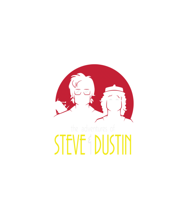 steve and dustin model negru pe tricou