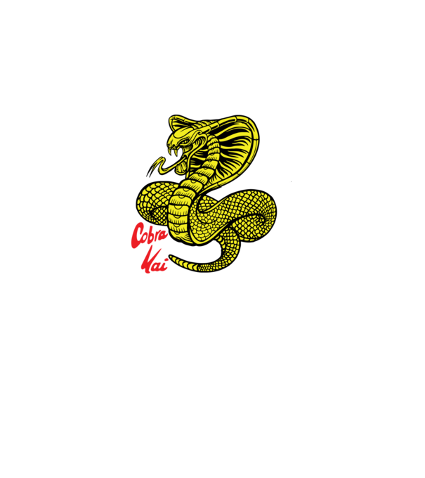 cobra kai logo color model negru pe tricou