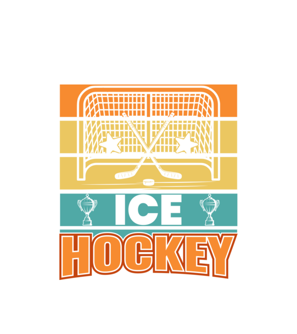 Ice Hockey model alb pe tricou