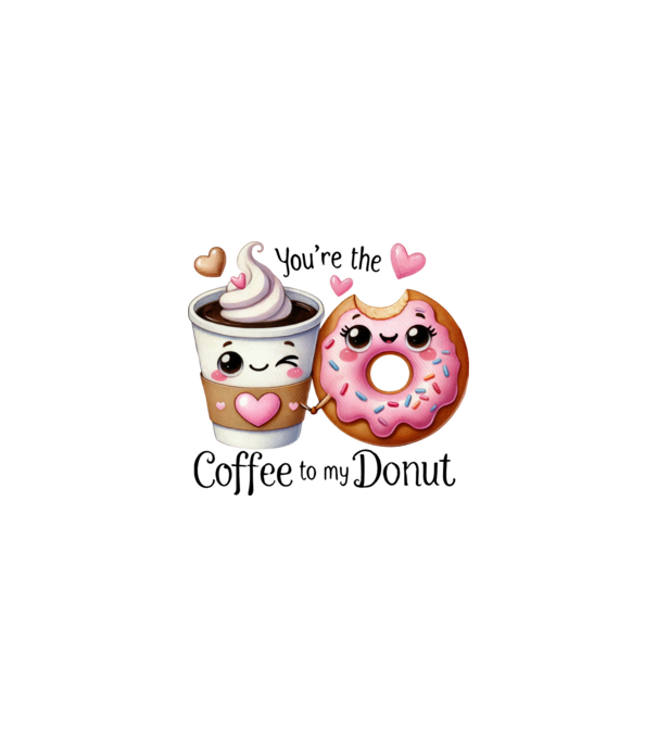 Coffee to my Donut model alb pe tricou