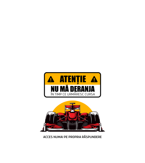 Atenție model alb pe tricou
